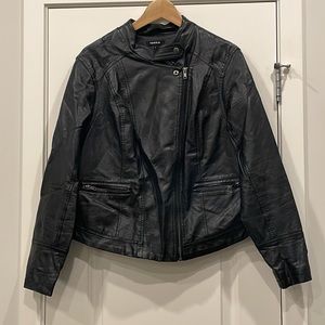 EC Black Torrid Faux Leather Biker Jacket - Size 1 (XXL)